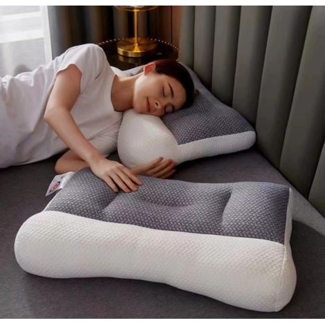 Oreiller cervical en mousse mémoire orthopédique CHOYCLIT, anti-douleur nuque et trapèzes, coussin respirant et anti-allergique, soutien ergonomique, idéal sommeil réparateur. (1/3)