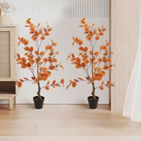 Lot de 2 Grands Arbres d'eucalyptus artificiels en Pot - 90 cm - Plantes artificielles en Pot - Plante réaliste pour Salon, Chambre à Coucher, Bureau, Chambre (1/5)