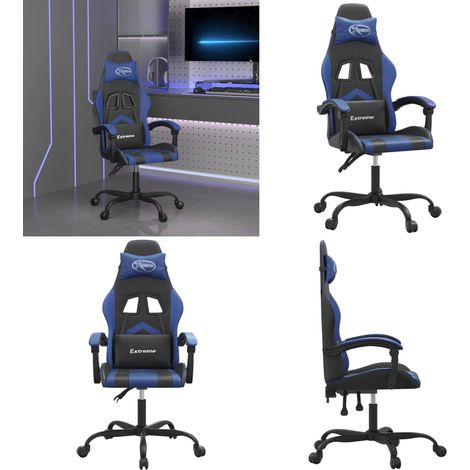 Chaise de jeu Noir et bleu Similicuir - Chaise de jeu noir et bleu - Chaise de jeu en similicuir (1/5)