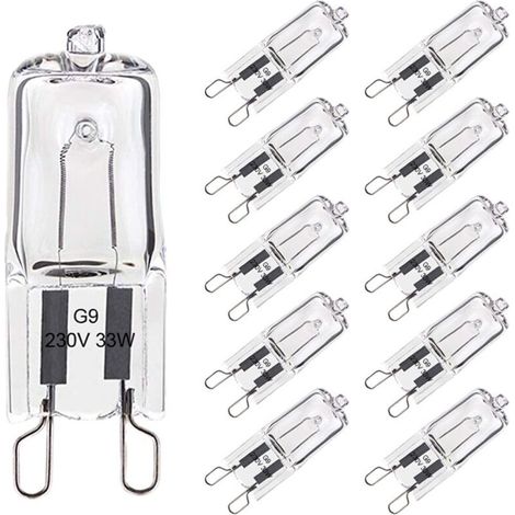 Beijiyi – Lot de 10 ampoules halogènes G9 33W blanc chaud – 420lm – 220-240V – Tolérance 300°C – Pour éclairage four et espaces de vie