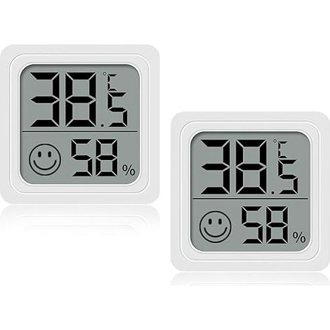 2er-Pack Mini-LCD-Digitalthermometer-Hygrometer für Zuhause, Gewächshaus, Babyzimmer, Büro, Garten, Speisekammer