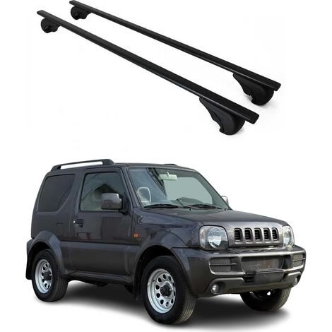 OMAC Dachträger Querträger für Suzuki Jimny III 1998-2018 – Abschließbar – Max. 75 kg – 2 Stangen Stahl Schwarz (1/5)
