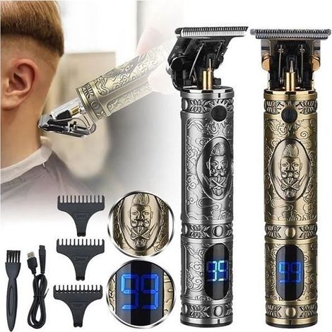 Tondeuse à cheveux Letouch - écran LCD rechargeable sans fil - lame en T pour hommes (1/4)