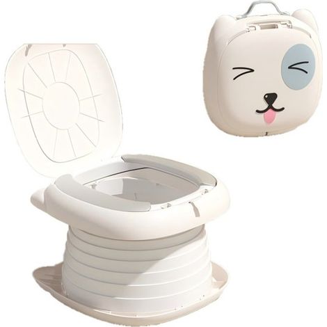 Faltbare Kindertoilette 24 x 17 cm Tragbare Reisetoilette Faltbare Autotoilette Nottoilette fürs Camping Tragbares Töpfchen Geeignet für Auto (1/5)