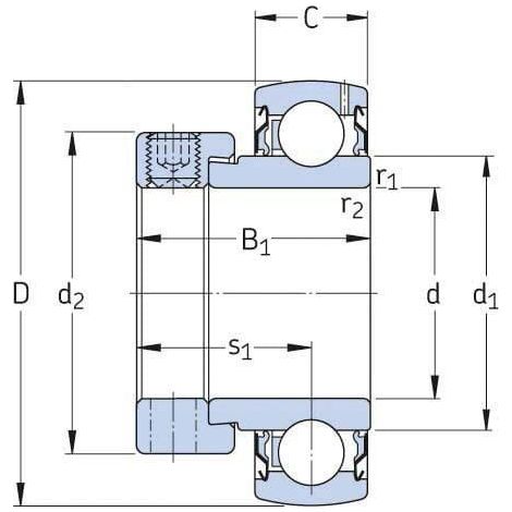 Rillenkugellager 35x72x36,5 mm gopart SA207GP