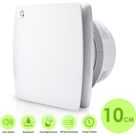 Badlüfter 100mm Feuchtesensor Timer CE Ventilator Mit Rückflussleitblech Wandlüfter (1/5)