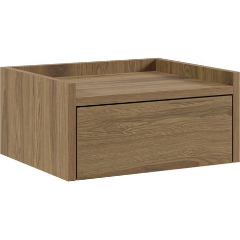 Chevet suspendu 1 tiroir aspect bois foncé - DEKTER (1/5)