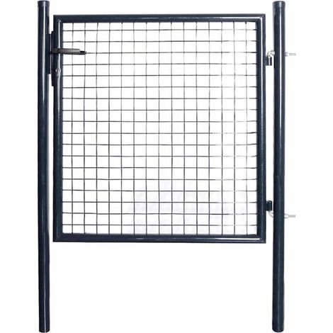 Maschen-Gartentor verzinkter Stahl 100 x 100 cm Grau