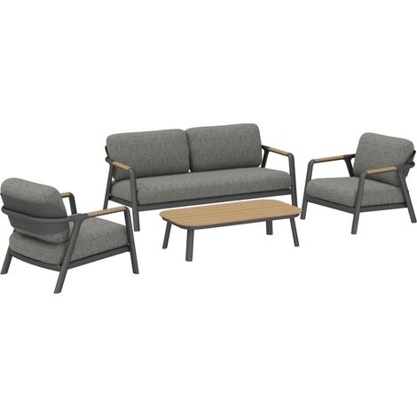Set Salotto da Esterno Pearl 4 Pezzi Grafite (1/2)