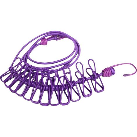 Corde à linge flexible portable noire, séchoir à vêtements de voyage pour camping, plage et maison