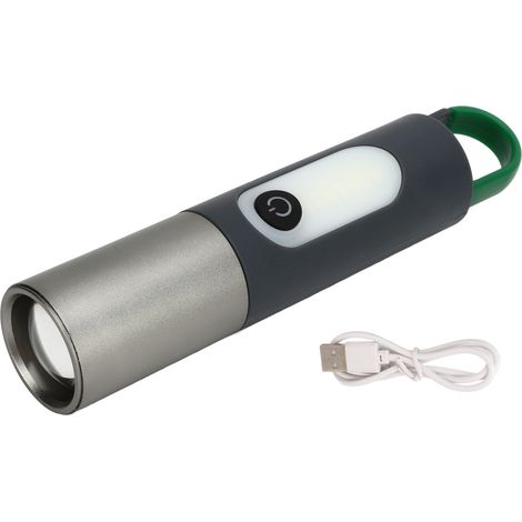 Lampe Torche Extensible USB Rechargeable 4 Modes Lumière Puissante avec Crochet pour Randonnée (1/5)