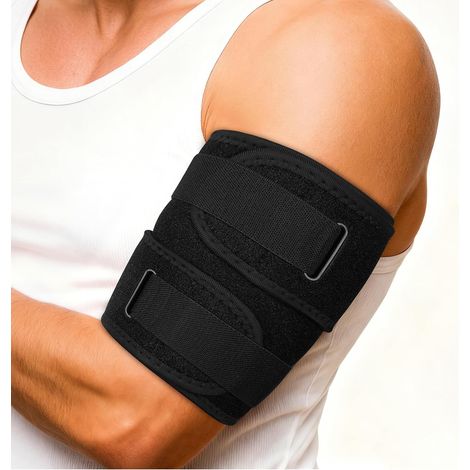 Compression Brace for Tendinitis and Triceps, Adjustable Arm Compression Sleeve, Upper Arm Cuff, Pain Relief, Muscle Strains (1/5)