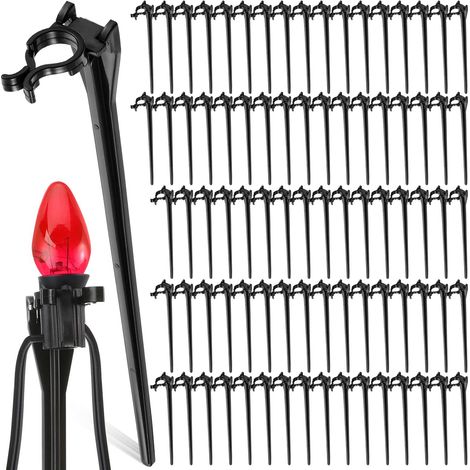 Lot de 50 lampadaires de Noël universels pour jardin et pelouse, adaptés aux allées et chemins. Supports d'éclairage extérieur de No (1/5)