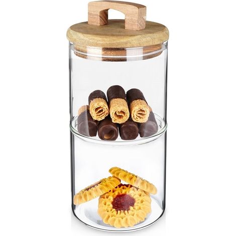 2-stöckiger Glasbehälter 2 x 600 ml (1/5)