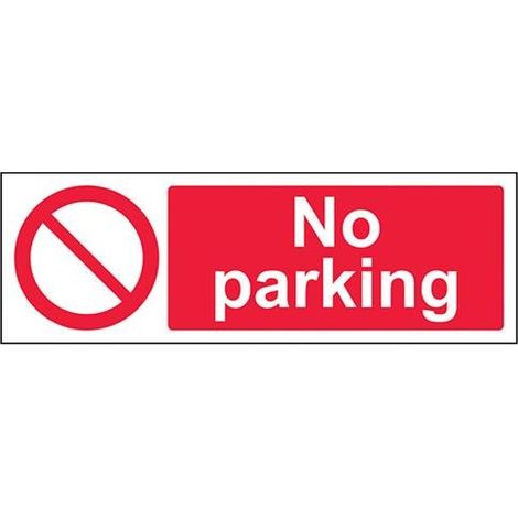 V Safety No Parking Prohibition Sign 300 mm x 100 mm 1 mm in plastica rigida (1/3)