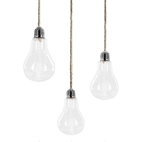 Pot de fleurs suspendu avec ampoule et ficelles, terrarium miniature pour jardin, balcon ou maison (lot de 3). (1/5)