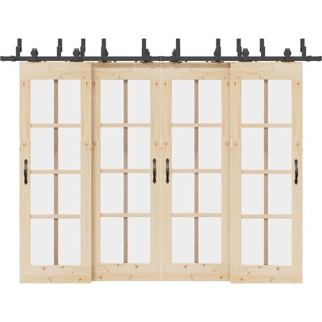 Kit de herrajes para puertas correderas acero negro 305 cm vidaXL
