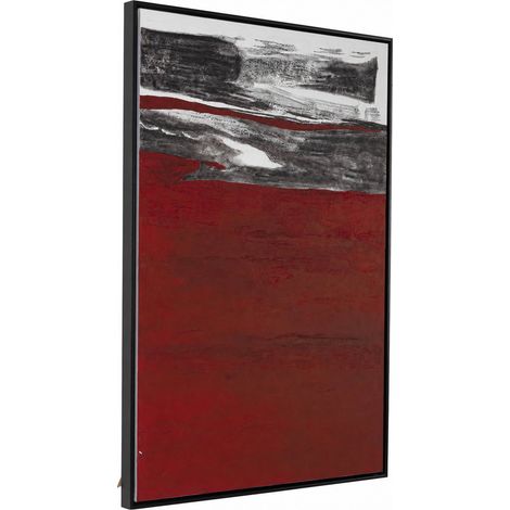 Tableau abstrait encadré rouge noir blanc - Blanc, noir et rouge (1/4)