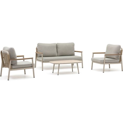 VERONA - Conjunto de salón de jardín de 5 plazas - Grigio - DCB GARDEN