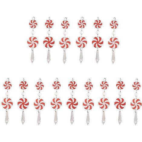 Décorations de Noël élégantes en forme de cône de sucre d'orge, pendentif suspendu pour les fêtes (1/5)