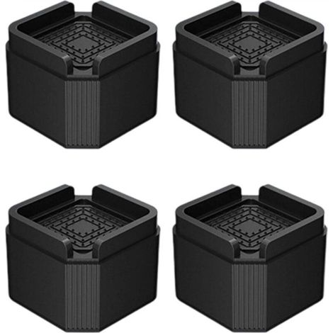 Lot de 8 rehausseurs de meubles carrés réglables, robustes pour pieds de table, pour lits, canapés, bureaux, commodes et canapés,5cm (1/5)