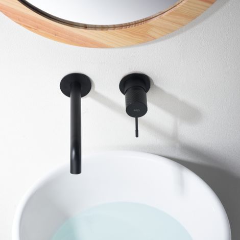 Imex -  Grifo Monomando Lavabo Empotrado Negro Serie  Génova