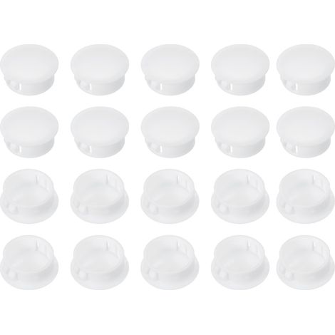 Lot de 20 25 mm/1" Bouchons en Plastique Blanc (1/5)