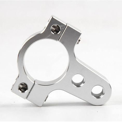 Soporte de montaje de horquilla de amortiguador de dirección de aluminio de 27 mm para modificación de bicicleta, color plata. (1/5)