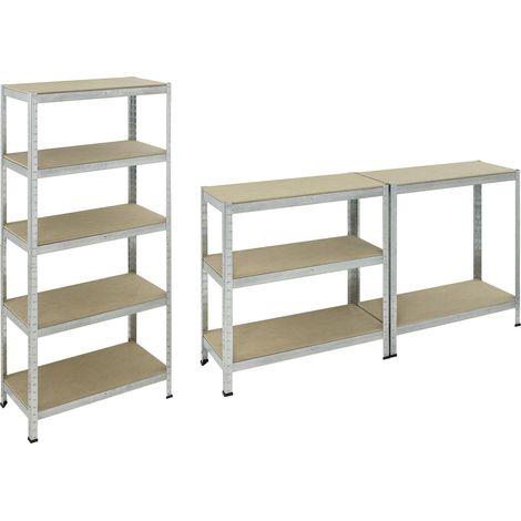 pro-bau-tec Schwerlastregal 180 x 90 x 40 cm 5 Holzböden 875 kg Schwerlastregal (1/3)
