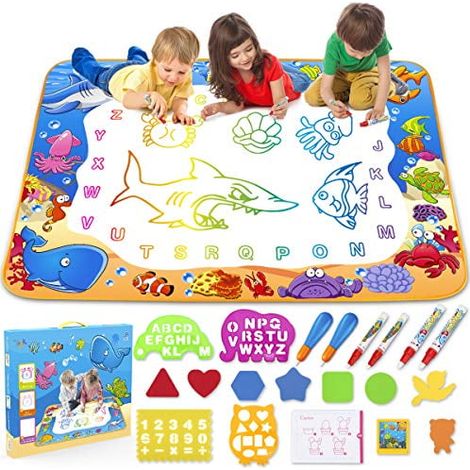 Tapis Aqua Magic - Tableau de dessin et d'écriture pour enfants - Jouet éducatif pour les enfants de 3 à 12 ans (filles et garçons) - Cadeau idéal pour les tout-petits (1/5)