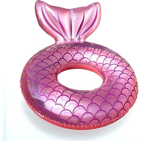 Großer Meerjungfrauen-Schwimmring für Erwachsene, 120 cm, Fischschwanz-Meerjungfrauen-Schwimmring, aufblasbarer PVC-Schwimmring für Damen und Herren, ideal für Sommerpartys am Strand und Pool (1/4)