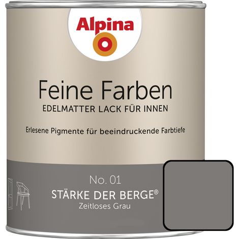 Alpina Feine Farben Lack No. 01 Stärke der Berge grau edelmatt 750 ml Buntlacke