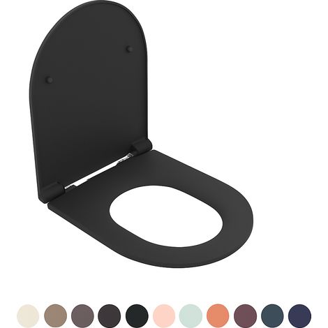 SEDILE WC SOFT CLOSE INFINITY PER FILOMURO Nero Opaco coprivaso copriwater NYMO