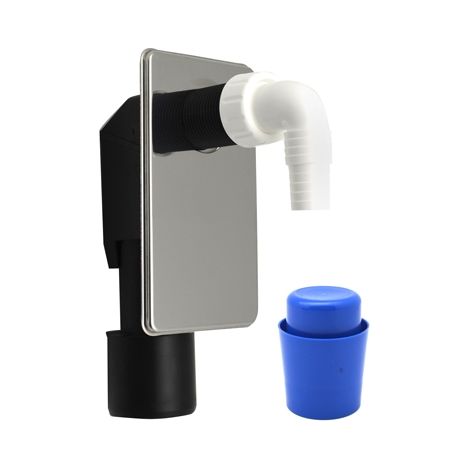 SIFONE LAVATRICE AD INCASSO CON PLACCA INOX- Diam. 40-50- DH- pezzi 1