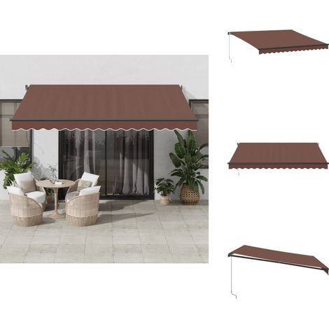 Markise Manuell Braun 400x300 cm - Markise - Sonnenschutz - Gartensonnenblende - Terrassenschirm - Outdoor Möbel (1/5)