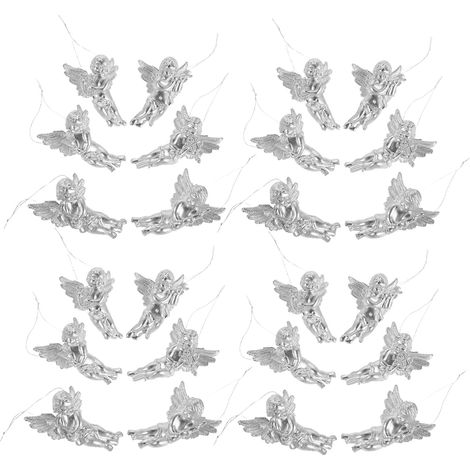 24pièces Pendentifs Anges de Noël Miniatures de Décorations Suspendues Chérubins pour Sapin de Noël Figurines Anges pour Cheminée et Décoration Hivernale (1/5)