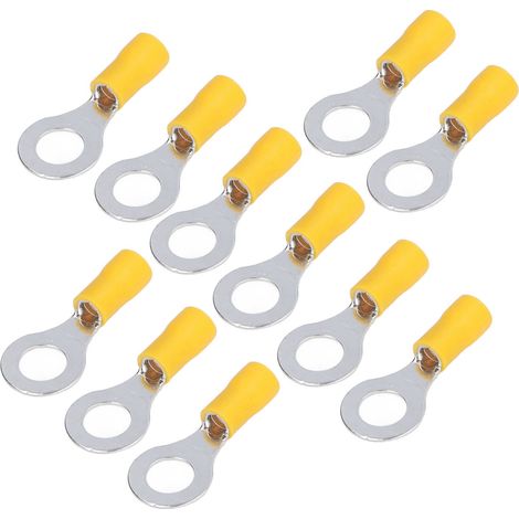 RV5.5-8 cosse à sertir annulaire en cuivre pré-isolée, connecteur de fil AWG12-10, vendu par 100 unités. (1/5)