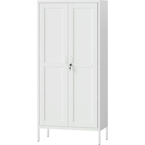 Armoire de Bureau Enereo Rangement Acier Sécurisée Blanche (1/5)
