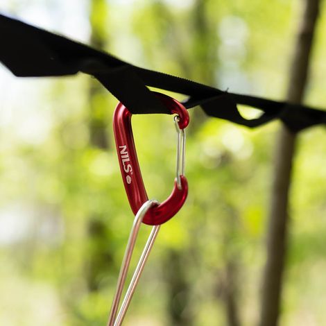 Roter Karabiner 12 kN, Hochleistungs-Kletterclip
