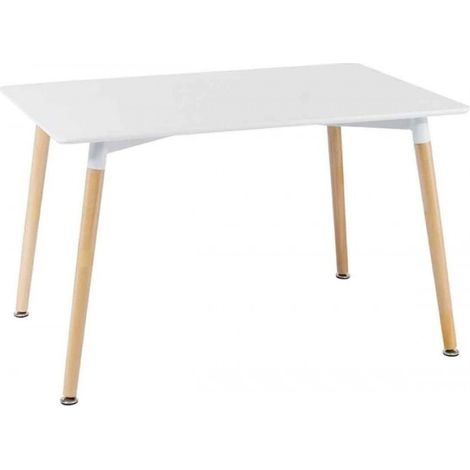 Tavolo Moderno Bianco Gambe Rovere  Dimensione Tavoli: 120 x 80