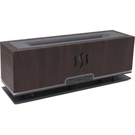 Lampe à effet flamme, humidificateur et diffuseur d'arômes pour cheminée d'intérieur, éclairage d'ambiance, 100-240 V, aspect bois foncé, conforme aux normes européennes (1/5)