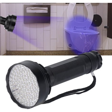 UV-Taschenlampe mit 100 LEDs zur Skorpionsuche. Diese UV-Taschenlampe eignet sich ideal zum Aufspüren von Fälschungsschutzcodes, Tierurin, fluoreszierenden Substanzen, zur Skorpionjagd und zum Aufspür (1/5)