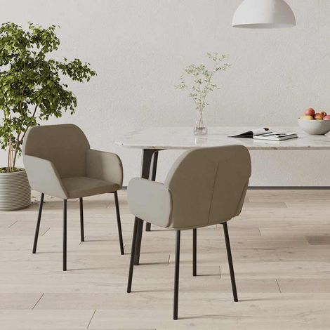 vidaXL Sillas de comedor 2 unidades terciopelo gris claro (1/5)