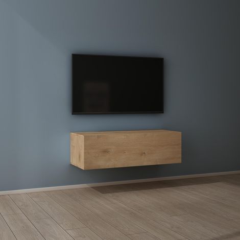 Mai & Mai Fernsehtisch Fernsehschrank TV Schrank Verdeckter Griff mit Soft-Close Lowboard Hängeschrank für Wohnzimmer in Kerneiche BTH: 100x40,2x30 cm Fernsehschrank02