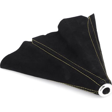 Manchon de levier de vitesse en daim universel, gaine anti-poussière pour voiture, coutures jaunes, compatible avec la plupart des véhicules (1/5)