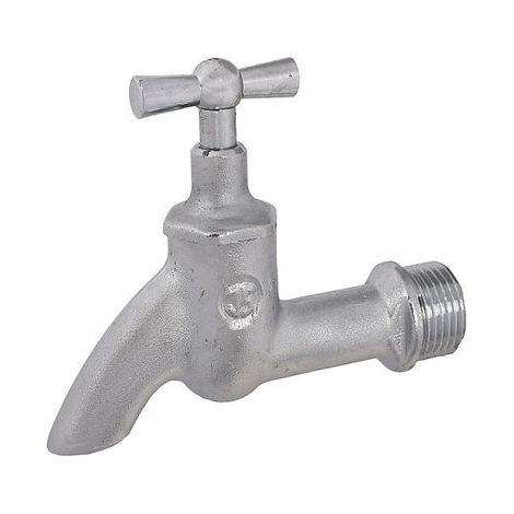 JS AUSLAUFVENTIL MIT STRAHLREGLER OHNE SV,KNEBEL-OT,3/4",MATT CHROM