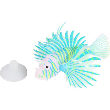 Poisson Lion Lumineux Bleu - Décoration Élégante pour Aquarium - Idéal pour les Amoureux de la Nature et des Animaux (1/5)