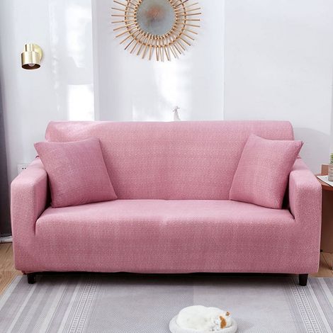 Housse De Canapé - Tissu Art - Pour Canapé 2 Places - 145-180 Cm - Rose - 1 Pièce (1/4)