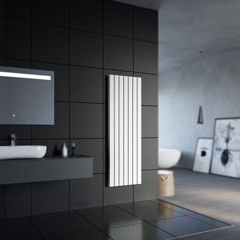 Design Flach Heizkörper 1600x539mm Weiß Paneelheizkörper Vertikal Mittelanschluss Doppellagig (1/5)