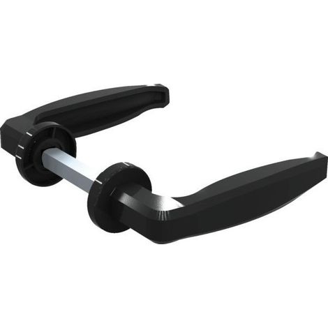 Cavalletto doppio per serratura in zamak per tubo quadrato da 40-50 mm